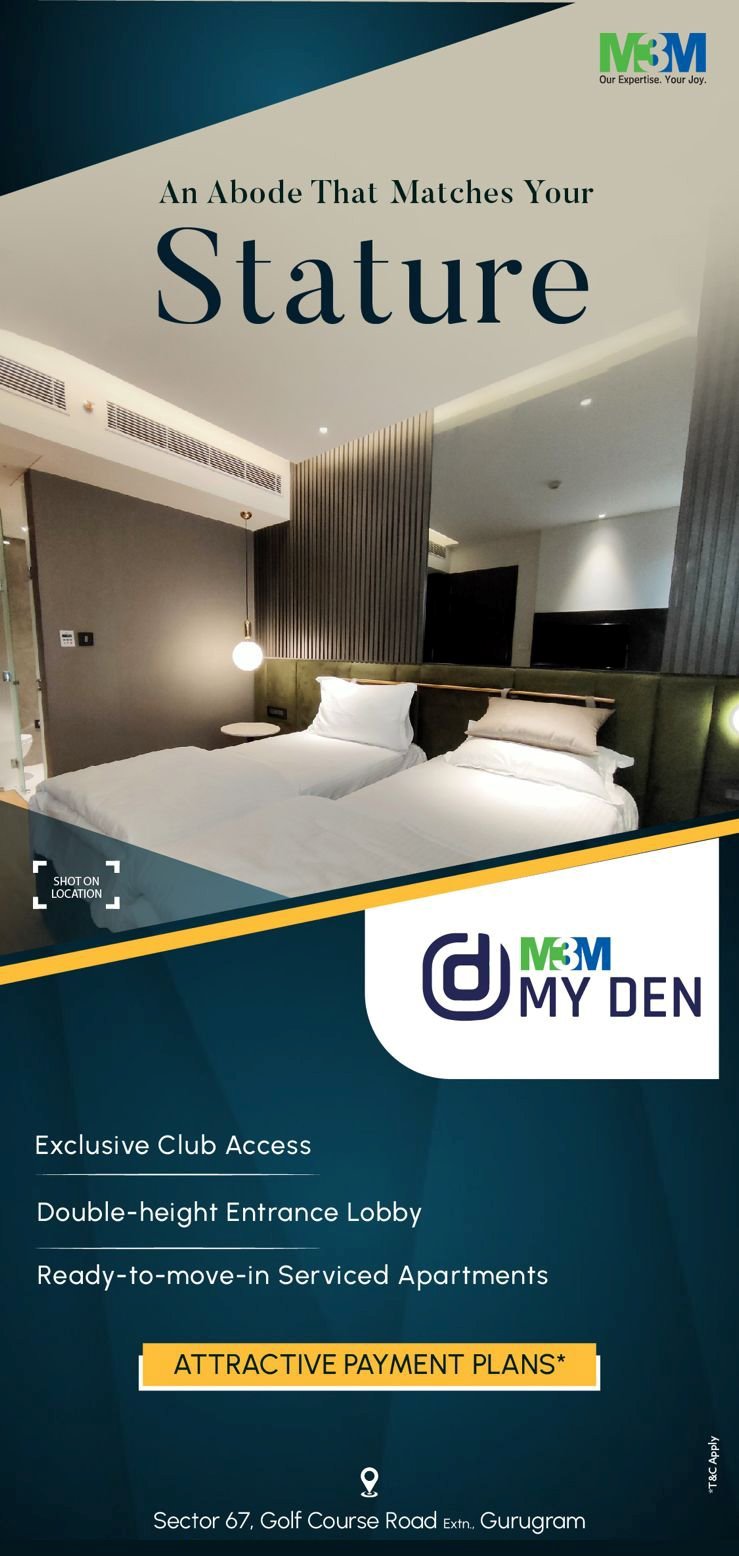 Attractive payment plan at M3M My Den in Gurgaon Update