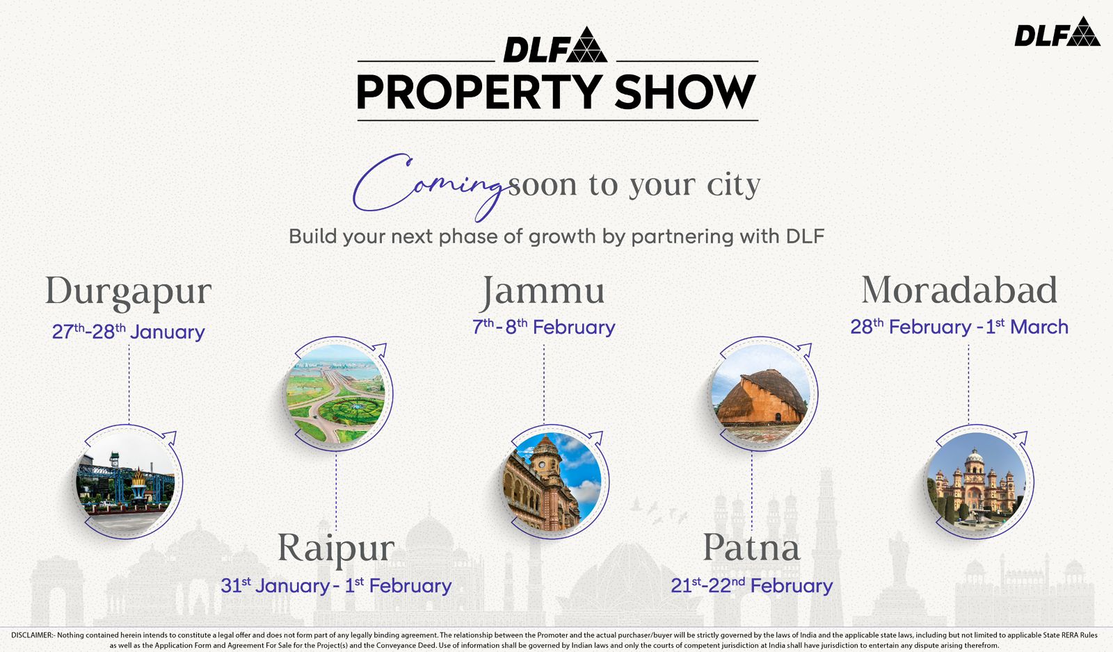 Discover DLF's Premier Properties in Durgapur, Raipur, Jammu, Patna, and Moradabad Update
