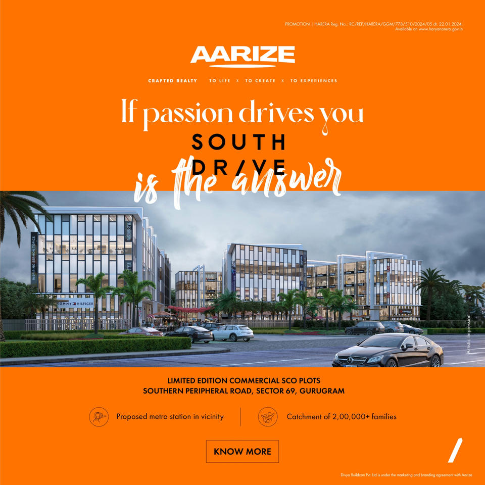 Aarize's Exclusive Commercial SCO Plots in Sector 69, Gurugram: A Testament to Passionate Real Estate Development Update
