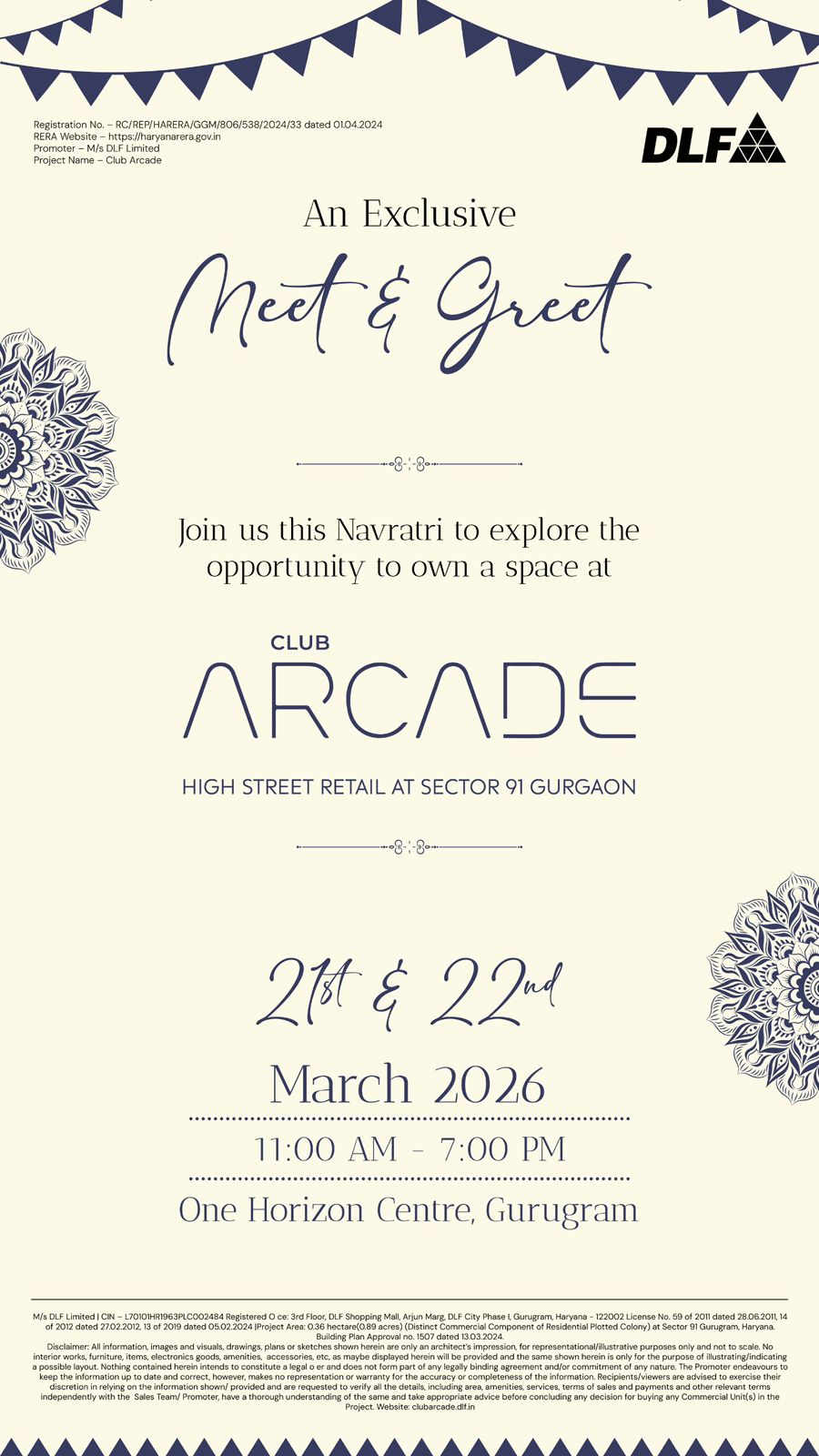 Join Us for an Exclusive Meet & Greet in Gurgaon || Explore Club Arcade High Street Retail || Secure Your Space This Navratri Update