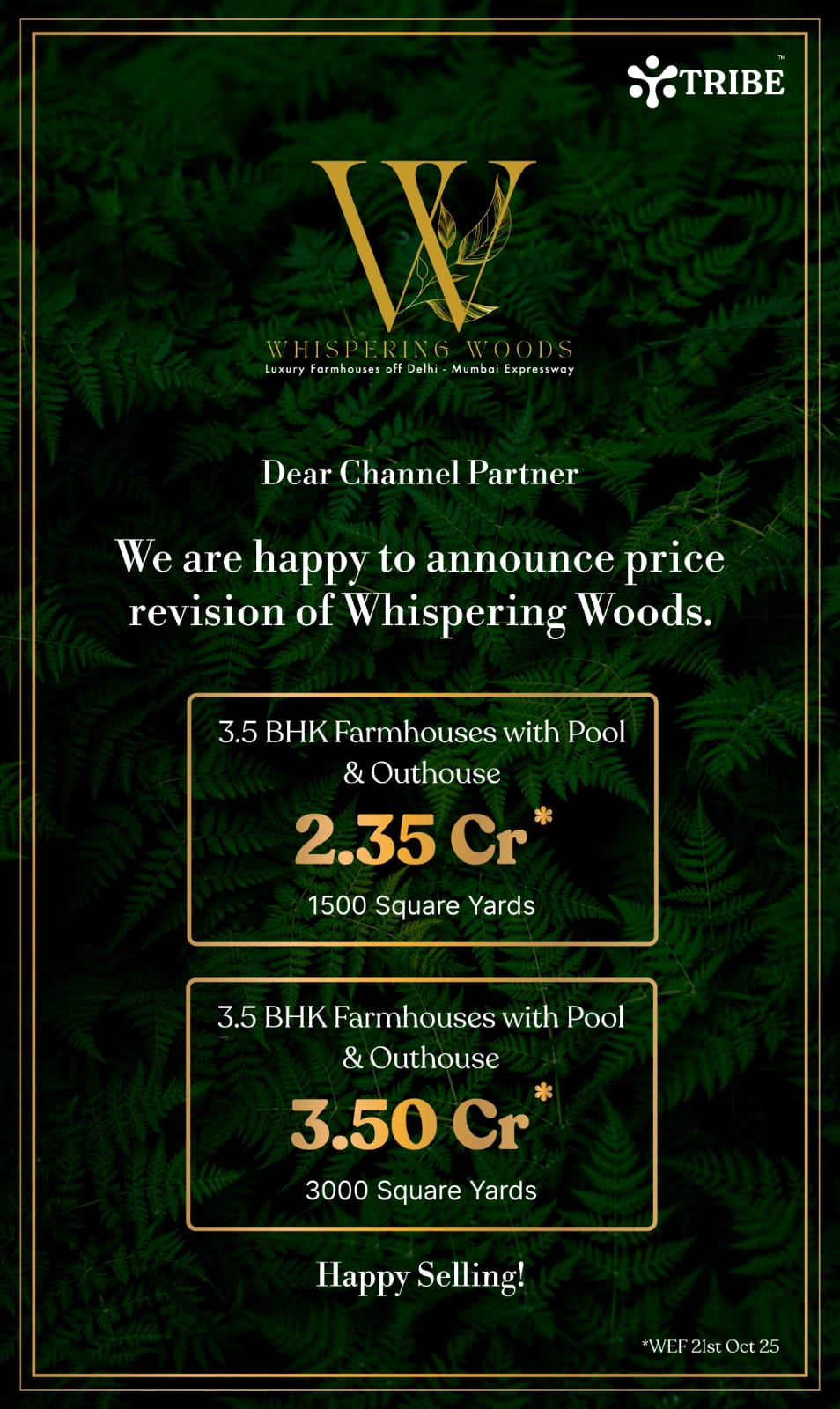 Discover Exclusive Luxury at Whispering Woods, Starting at 2.35Cr, Tribe Builders Update