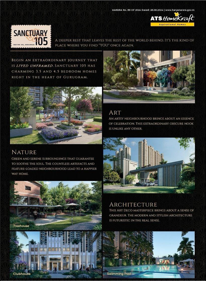 Discover ATS HomeKraft’s Sanctuary 105 in Gurugram - Luxury 3.5 & 4.5 BHK Homes Available Now! Update