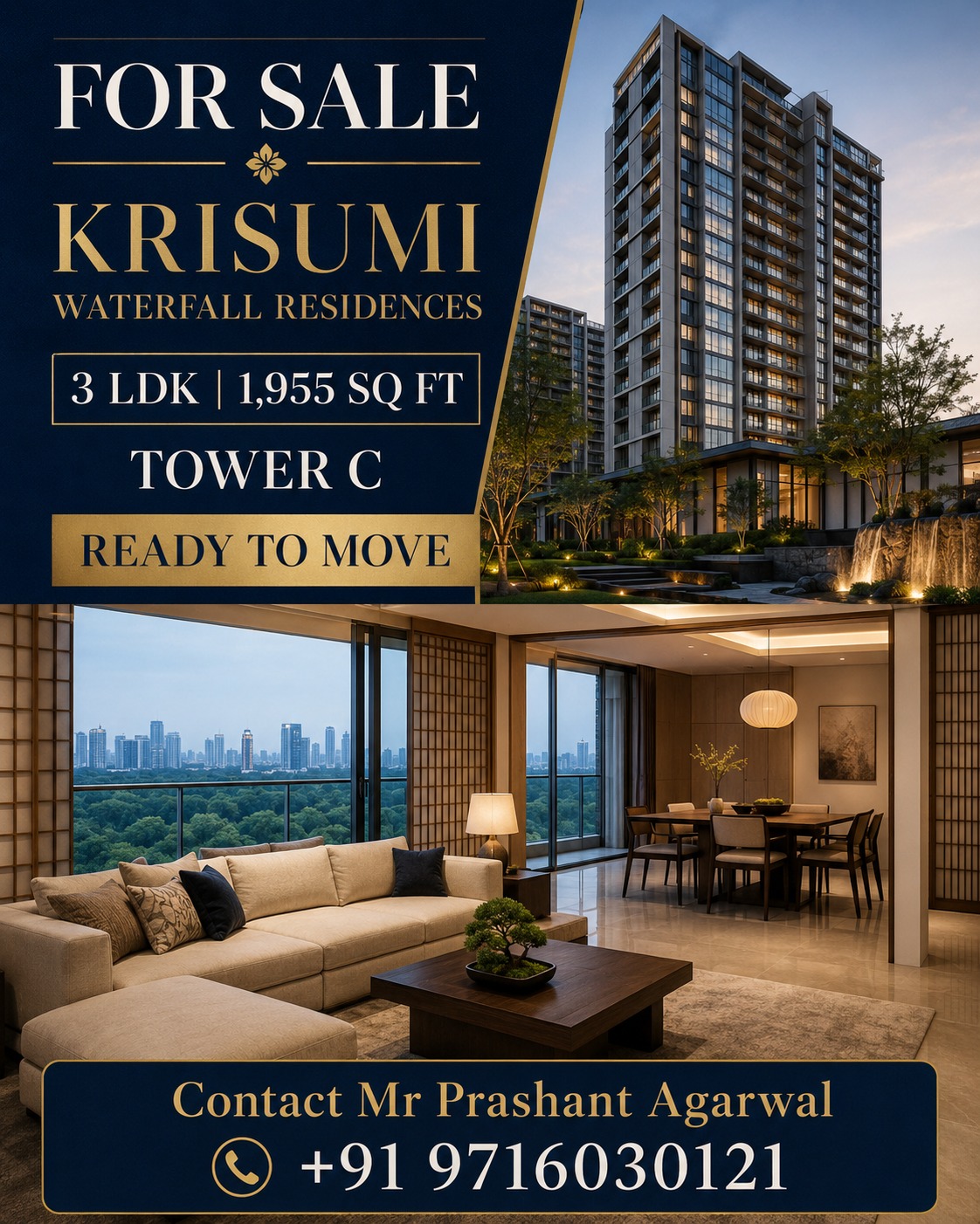 Explore Krisumi Waterfall Residences || Secure Your 3 LDK Home Today || Ready to Move in Tower C Update