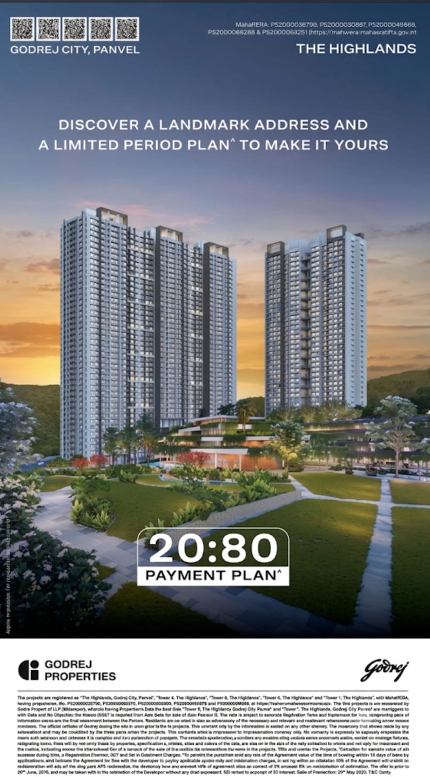 Unlock the 20:80 Payment Plan at Godrej City, Panvel! || Limited Period 20:80 Offer at The Highlands || Secure Your Home with Godrej's 20:80 Plan Now Update