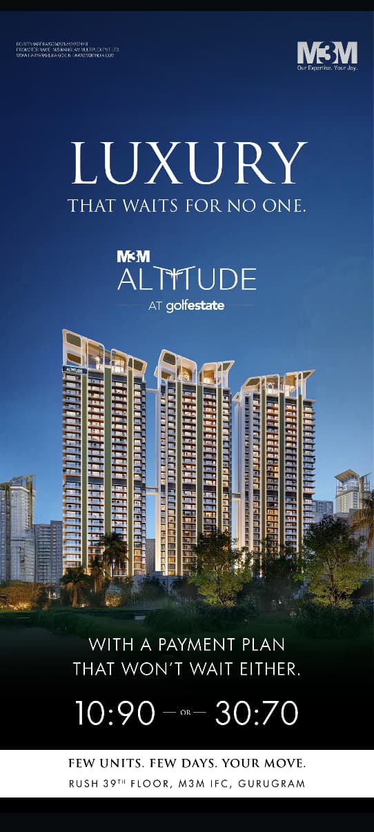 Experience unparalleled luxury with M3M Altitude at Golfestate, Gurugram. Update