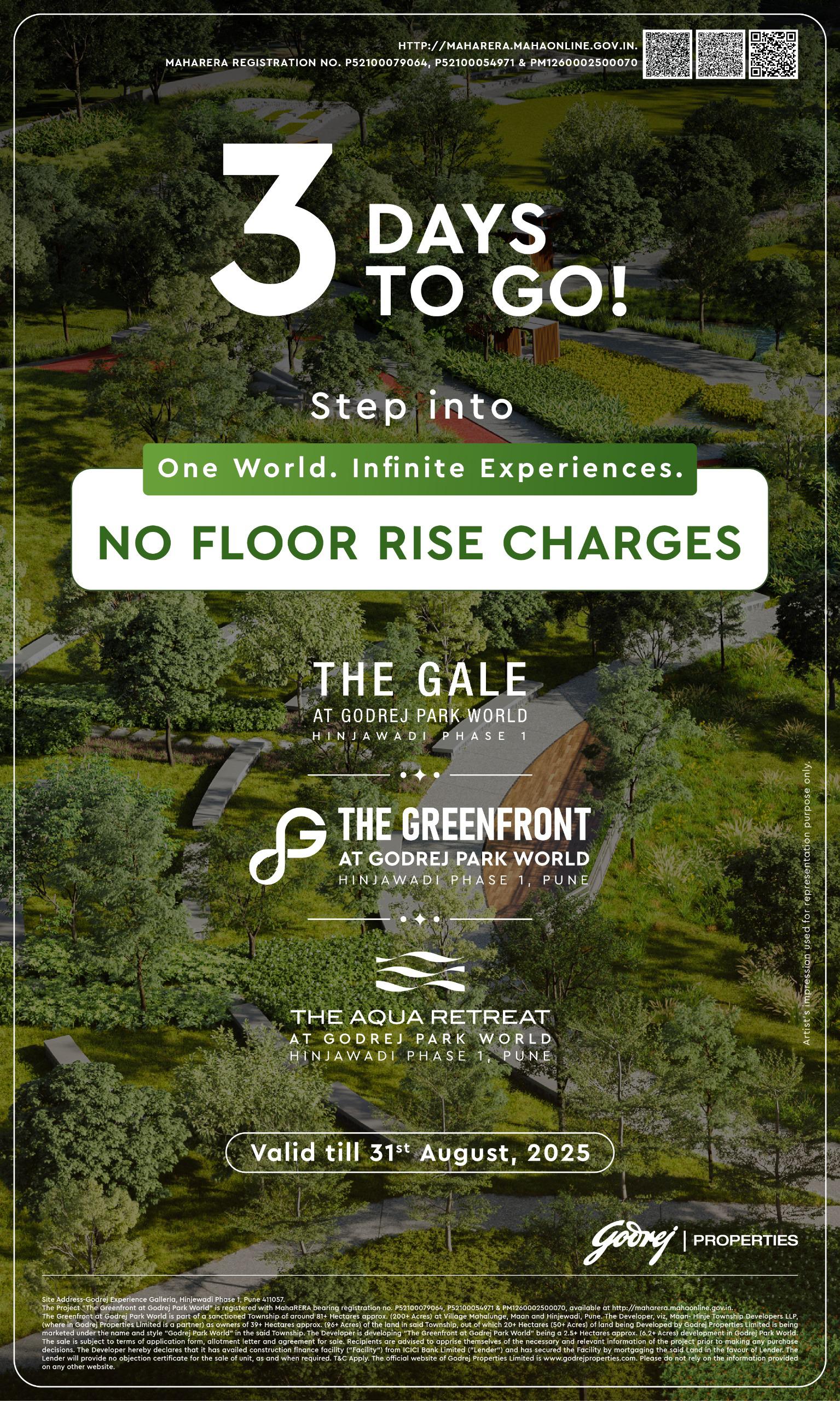 Limited Time Offer, No Floor Rise Charges at Godrej Park World, Pune Update