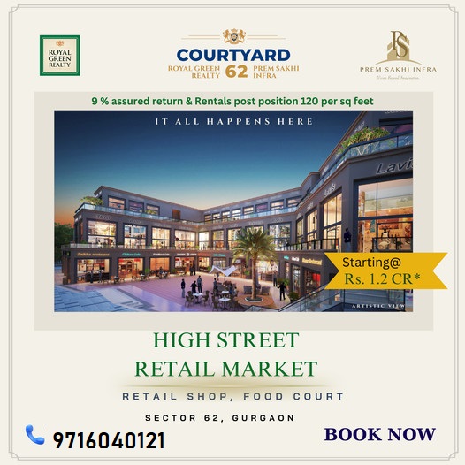 Royal Green Realty's Courtyard 62: A New Era of Retail in Sector 62, Gurgaon Update