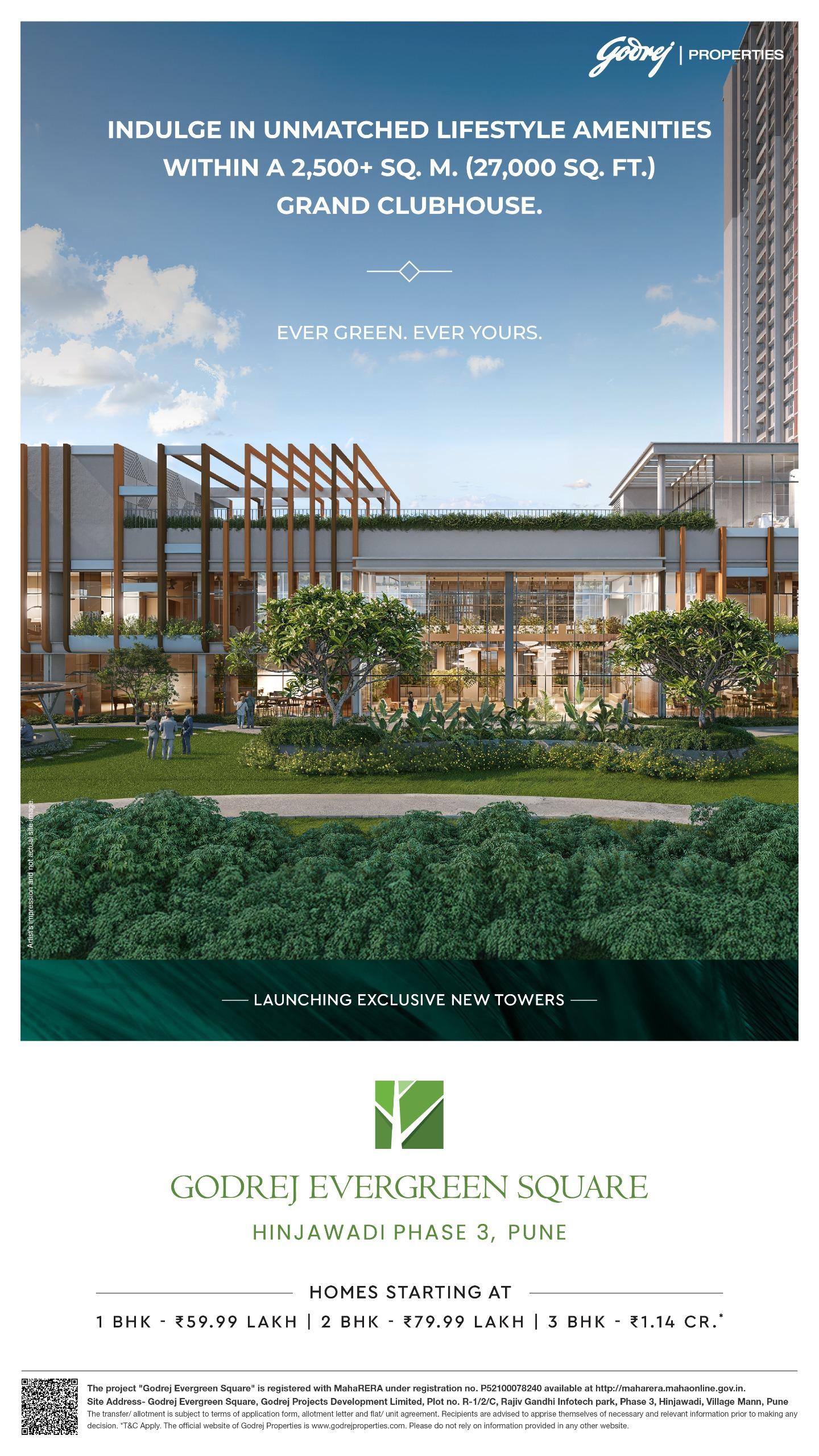 Discover Godrej Evergreen Square, Hinjawadi Phase 3, Pune - Luxury Homes Starting at ₹59.99 Lakh Update