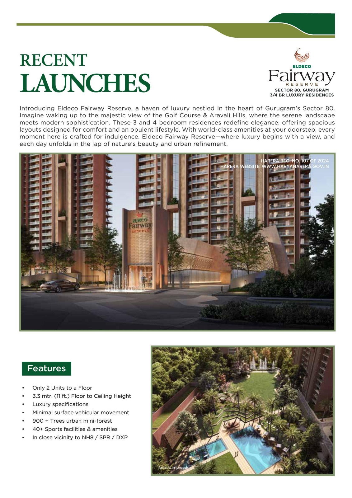 Experience Luxury at Eldeco Fairway Reserve, Sector 80, Gurugram Update