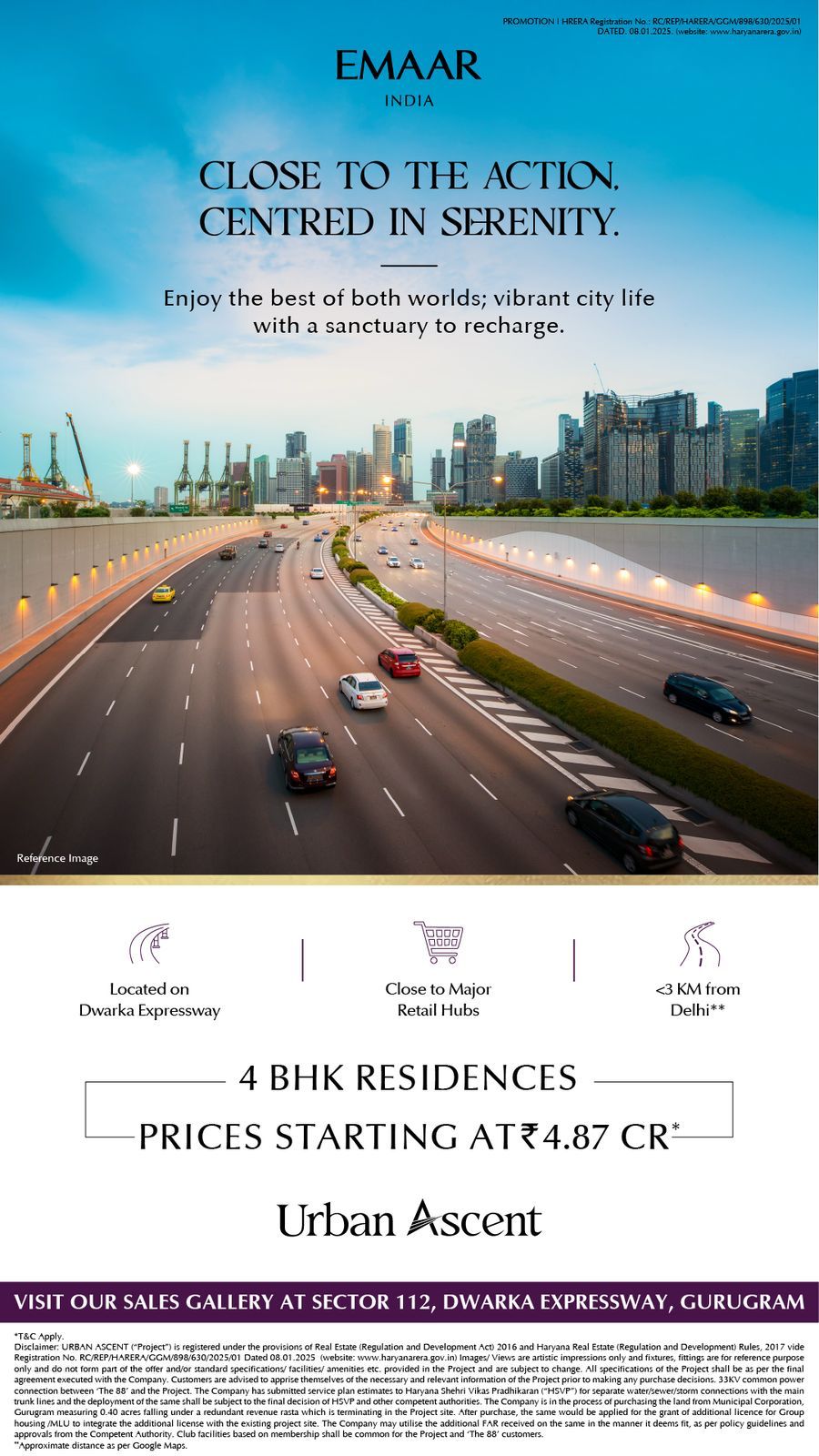 Luxury Living on Dwarka Expressway, 4 BHK Residences Starting at ₹4.87 Cr, Urban Ascent by Emaar Update