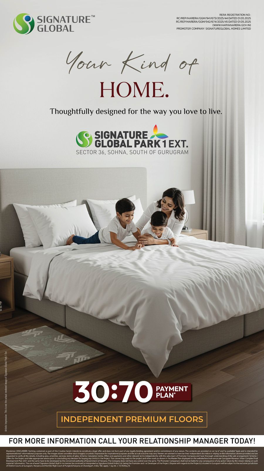 Explore Our 30:70 Payment Plan at Signature Global Park 1 Ext. || Your Perfect Home Awaits at Sector 36, Sohna || Discover Independent Premium Floors with Flexible Payment Options Update