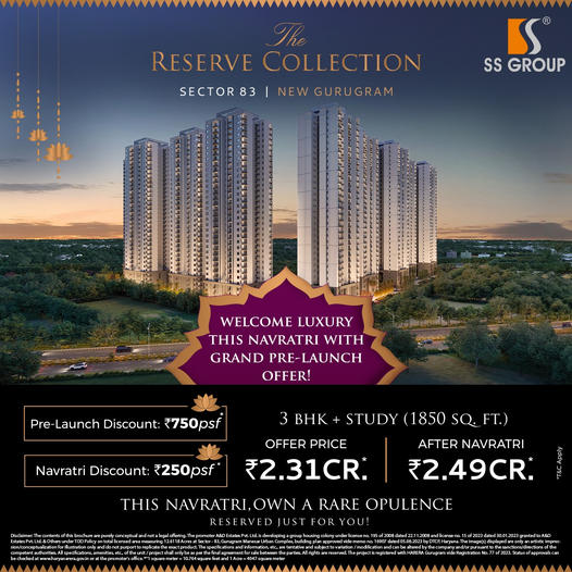 SS Group Introduces The Reserve Collection: Celebrate Navratri with Premium Living in Sector 83, New Gurugram Update