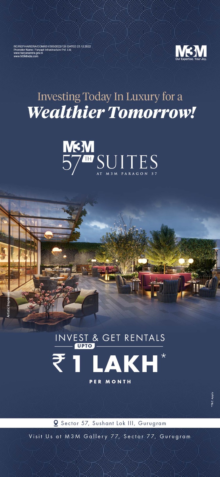 M3M Paragon 37: Invest in Luxury Apartments and Earn High Rentals in Gurgaon** Update