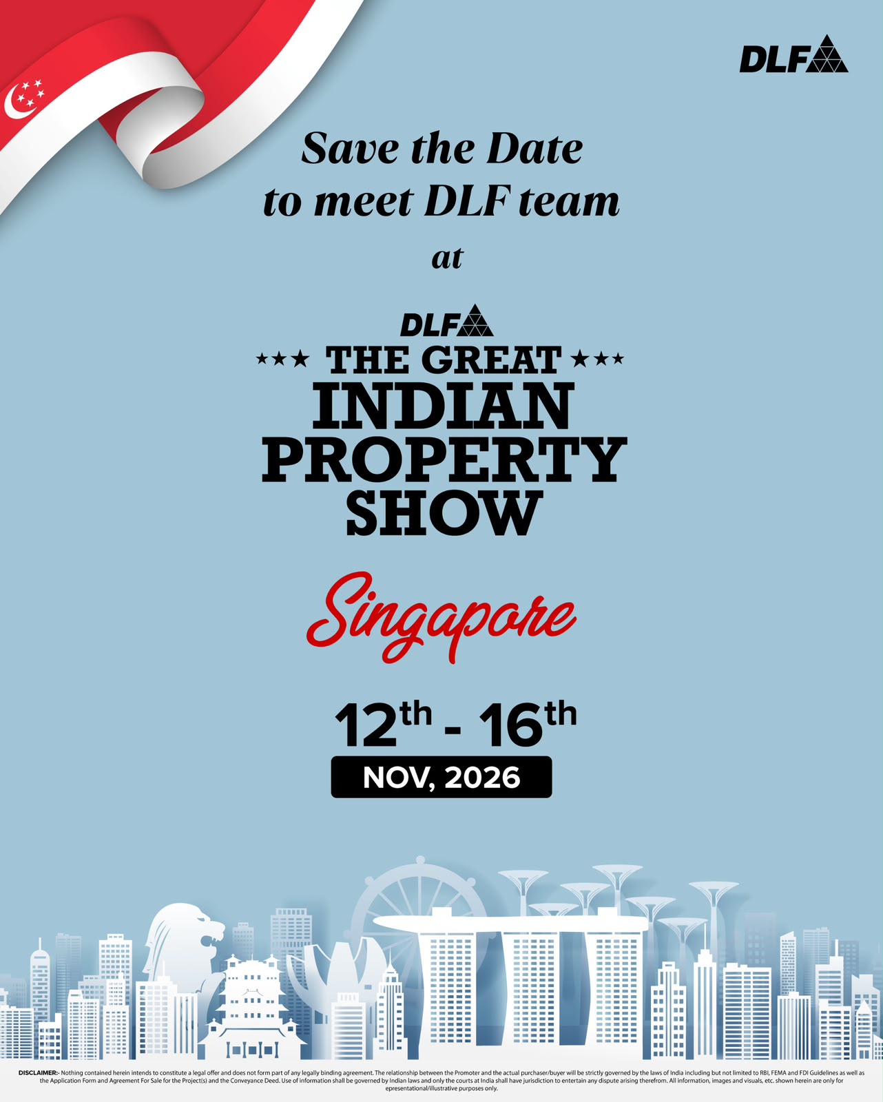 Join DLF at The Great Indian Property Show in Singapore || Meet DLF Team in Singapore This November! || Save the Date for The Great Indian Property Show photo 1