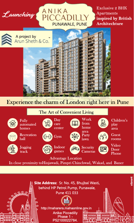 Exclusive 2 BHK apartments at Arun Sheth Anika Piccadilly in Pune Update