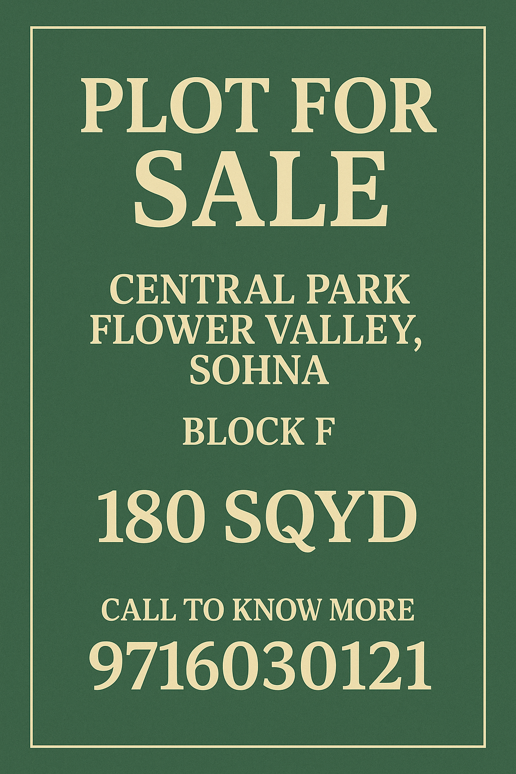 Secure Your 180 Sqyd Plot in Central Park Flower Valley || Don't Miss Out on Block F Plots || Explore Prime Plots in Sohna Now Update