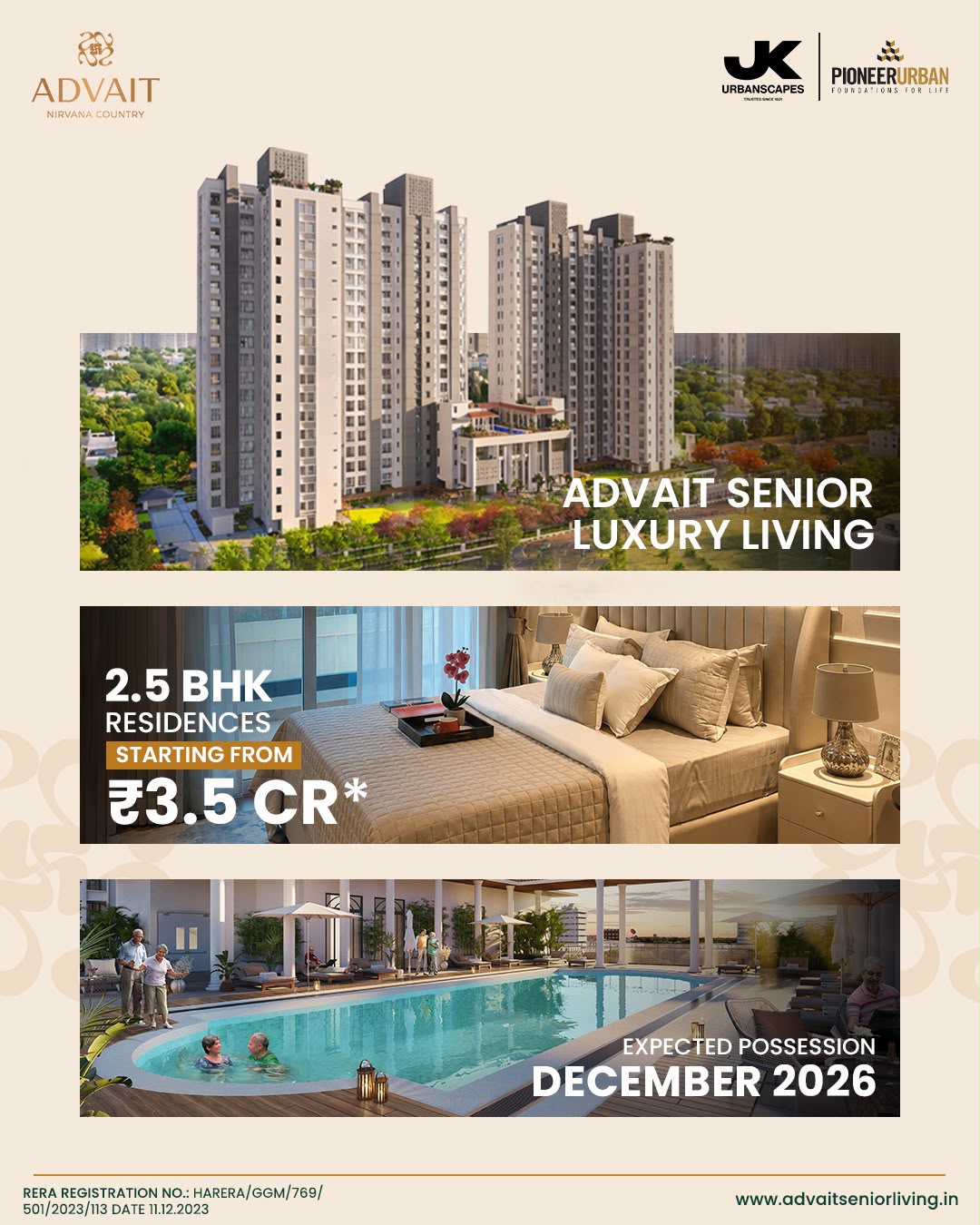 Explore Luxurious Senior Living at Advait Now || Secure Your 2.5 BHK from ₹3.5 CR Today || Possession by December 2026 - Advait Senior Living Update