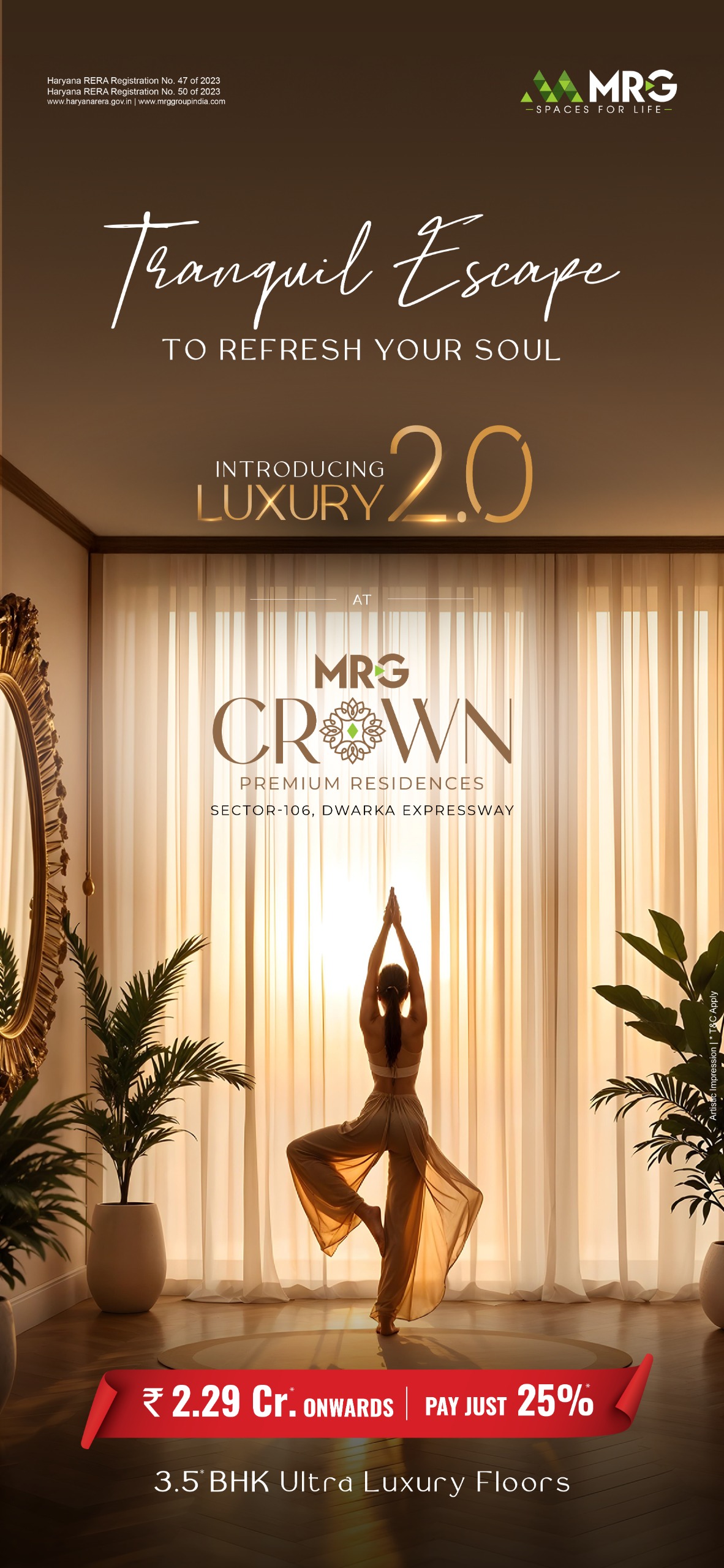 MRG Crown at Dwarka Expressway, 3.5 BHK from ₹2.29 Cr Update