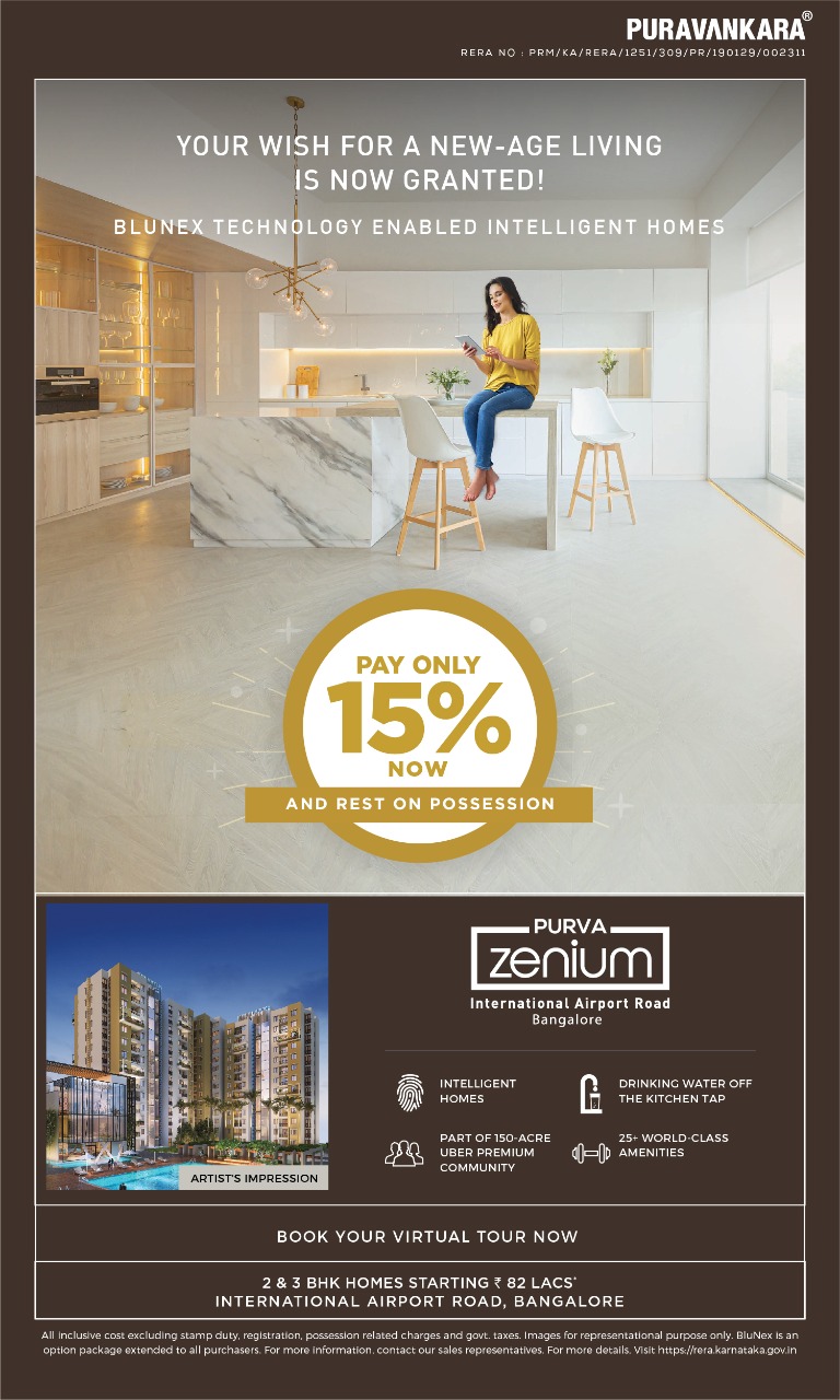 Blunex technology enabled intelligent homes at Purva Zenium, Bangalore Update