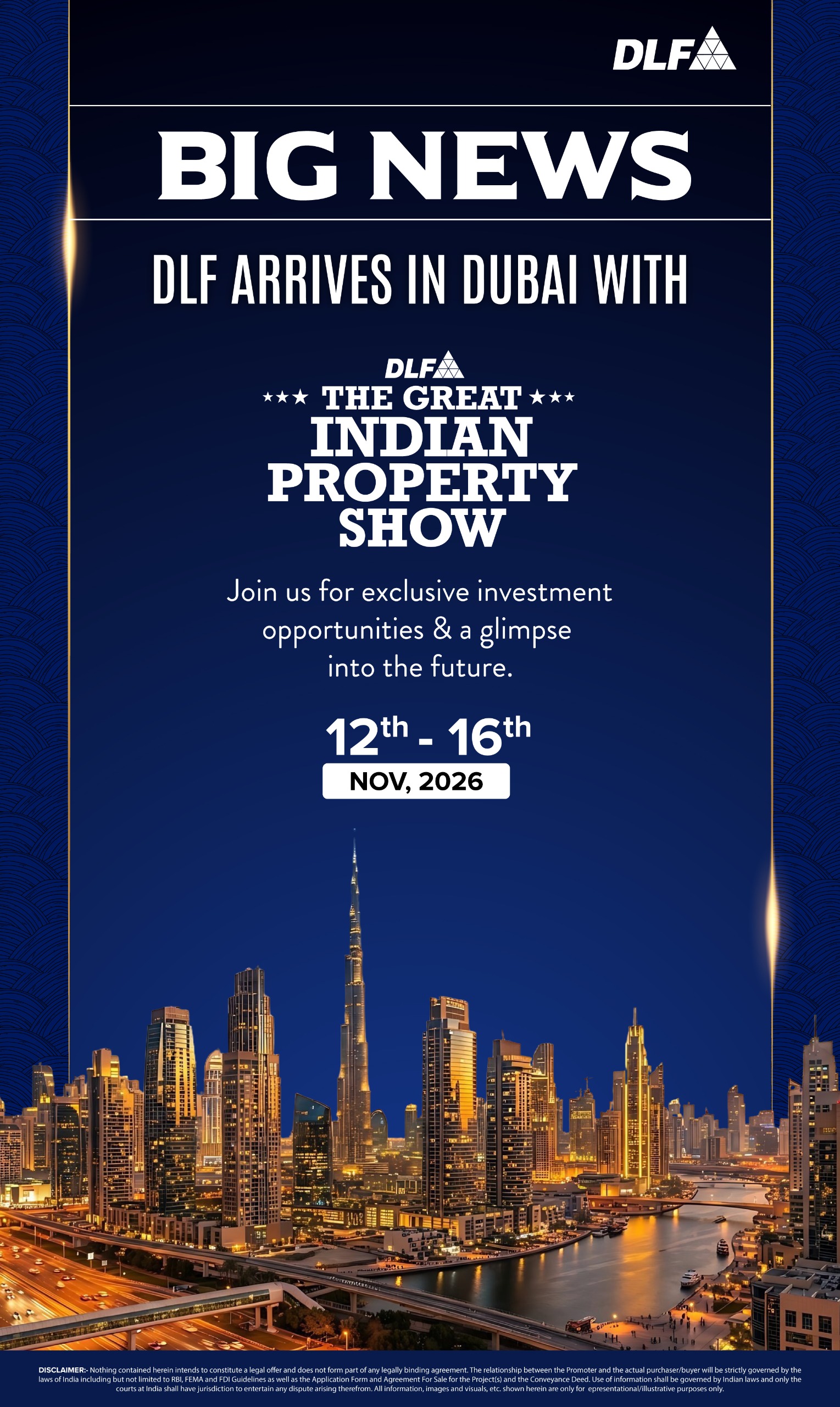 DLF Brings The Great Indian Property Show to Dubai! || Join DLF in Dubai for Exclusive Investment Opportunities || Don't Miss DLF's Big Event in Dubai, Nov 2026