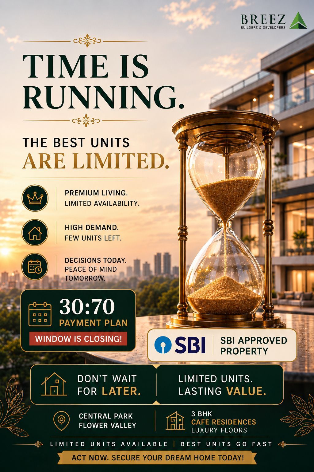Secure Your Dream Home at Breez Café Residences || Limited Units Available at Central Park Flower Valley || Act Now: 30:70 Payment Plan Closing Update