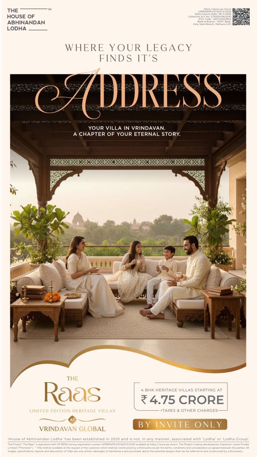 Exclusive 4BHK Heritage Villas in Vrindavan Global Starting at 4.75 Crore By The House of Abhinandan Lodha Update