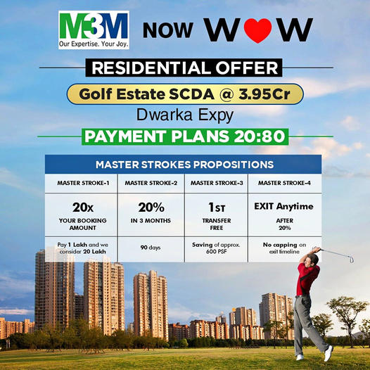 M3M Golf Estate SCDA's Exclusive Offer on Dwarka Expressway: A Swing Towards Luxury Living Update
