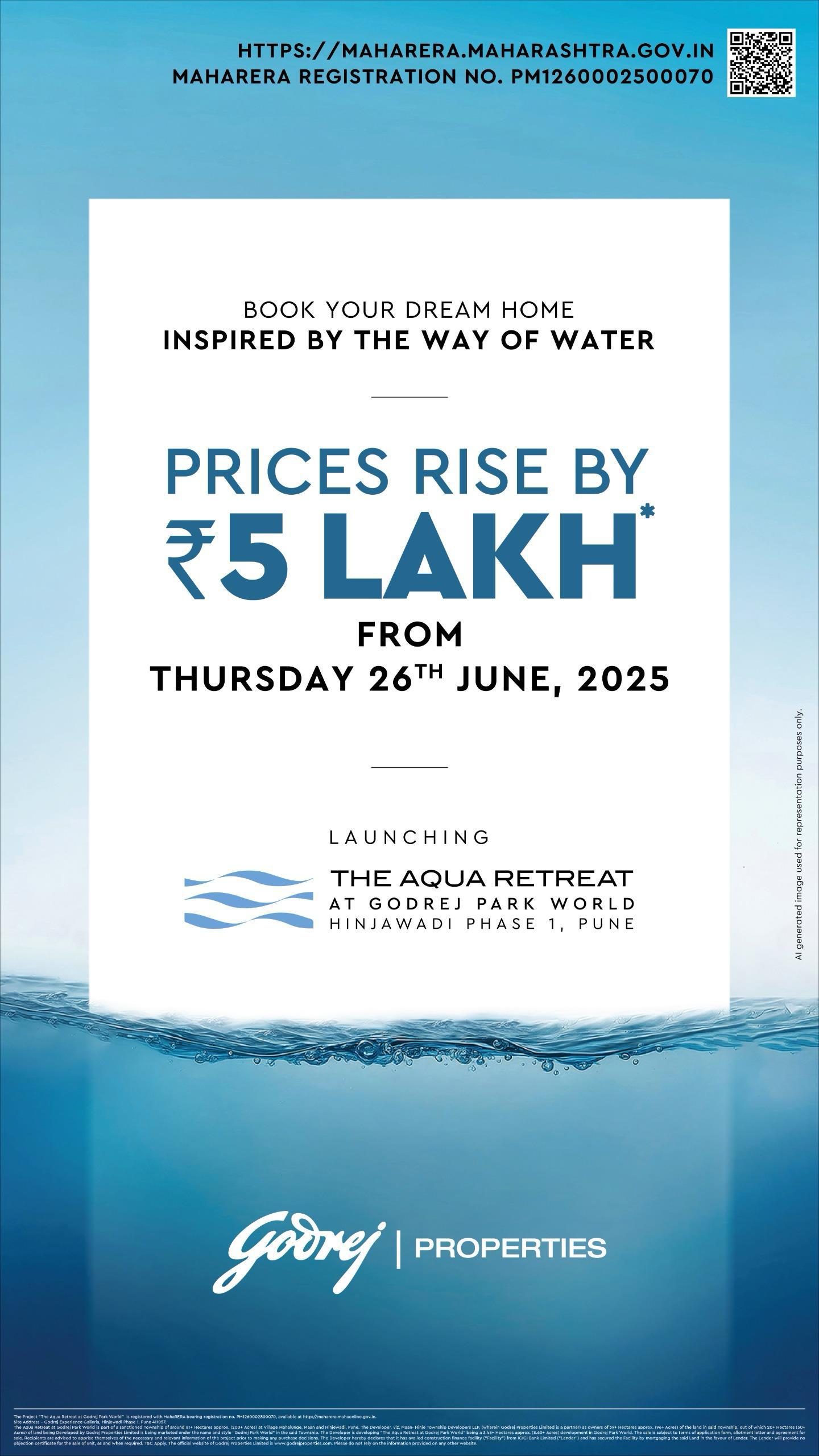 Secure Your Spot at The Aqua Retreat, Godrej Park World, Hinjawadi, Pune Before Price Rise on June 26th, 2025 Update