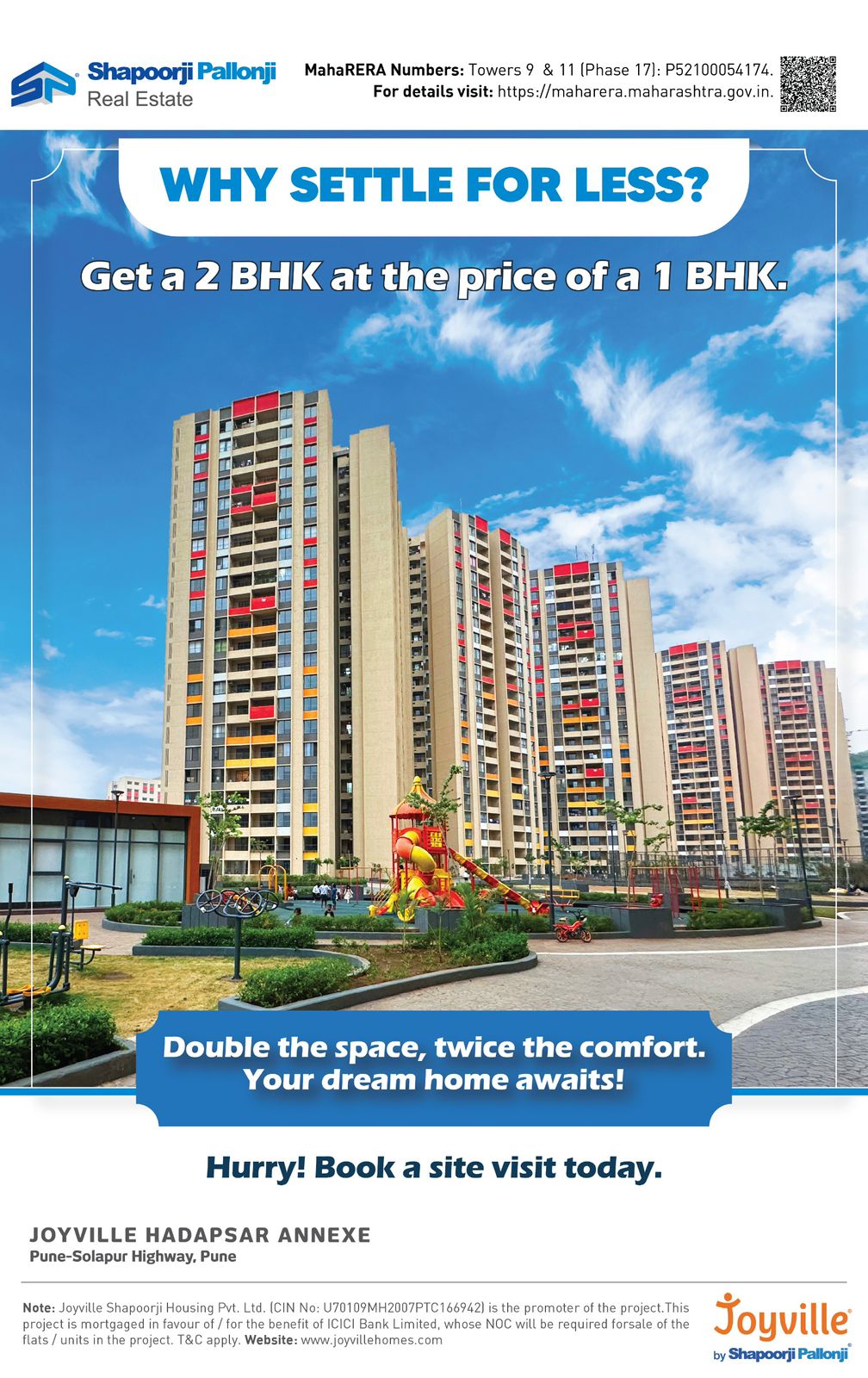 Joyville Hadapsar Annexe by Shapoorji Pallonji: 2 BHK at the Price of a 1 BHK, Pune Update