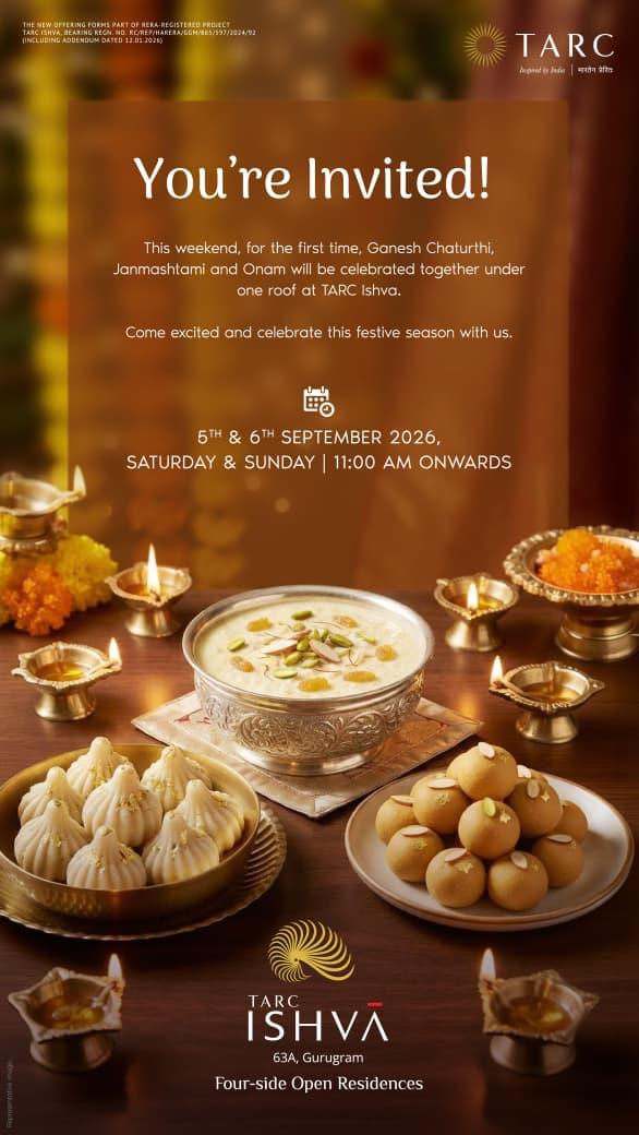 Join Us for a Grand Festive Celebration at TARC Ishva! || Celebrate Ganesh Chaturthi, Janmashtami, and Onam with TARC Ishva || You're Invited to a Unique Festive Event at TARC Ishva Update