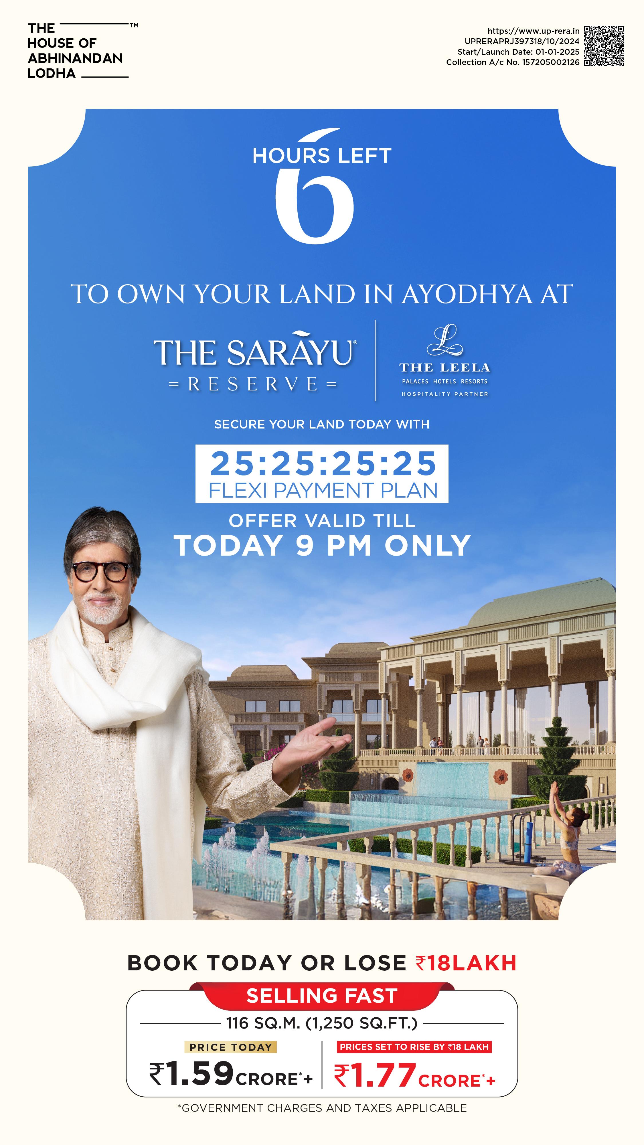 Secure Your Land in Ayodhya at The Sarayu Reserve by The House of Abhinandan Lodha Update