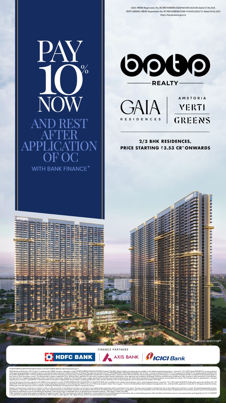 Discover Your New Home Today at BPTP GAIA Residences & Amstoria Verti-Greens, Gurugram! Update