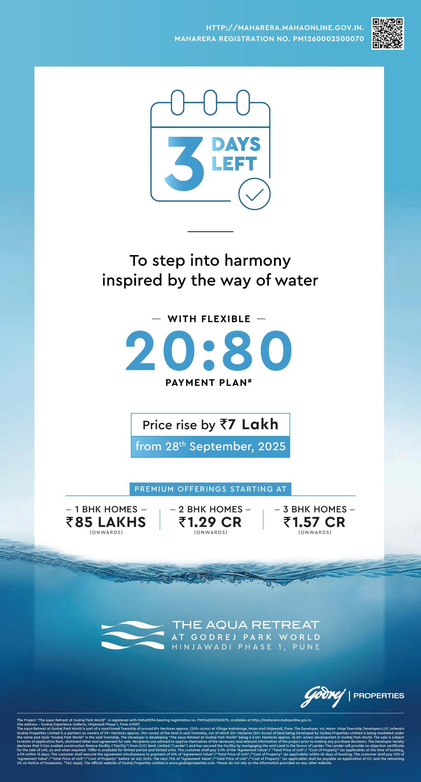 Discover Aqua Retreat at Godrej Park World, Hinjawadi, Pune - Starting ₹85 Lakhs! Update