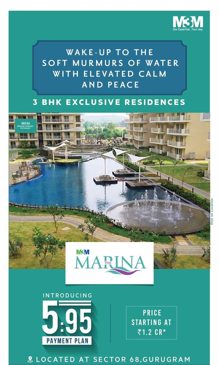 Introducing 5:95 payment plan at M3M Marina in Gurgaon Update