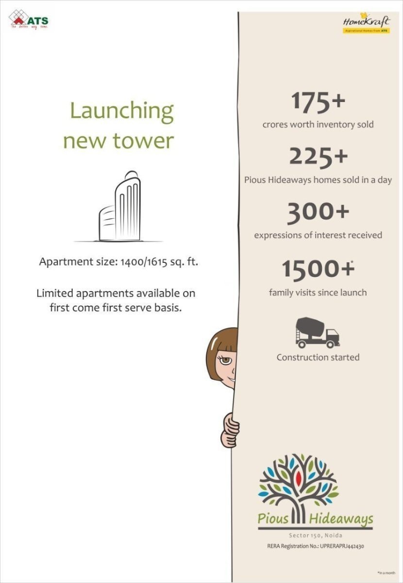ATS Pious Hideaways launching a new tower in Noida Update