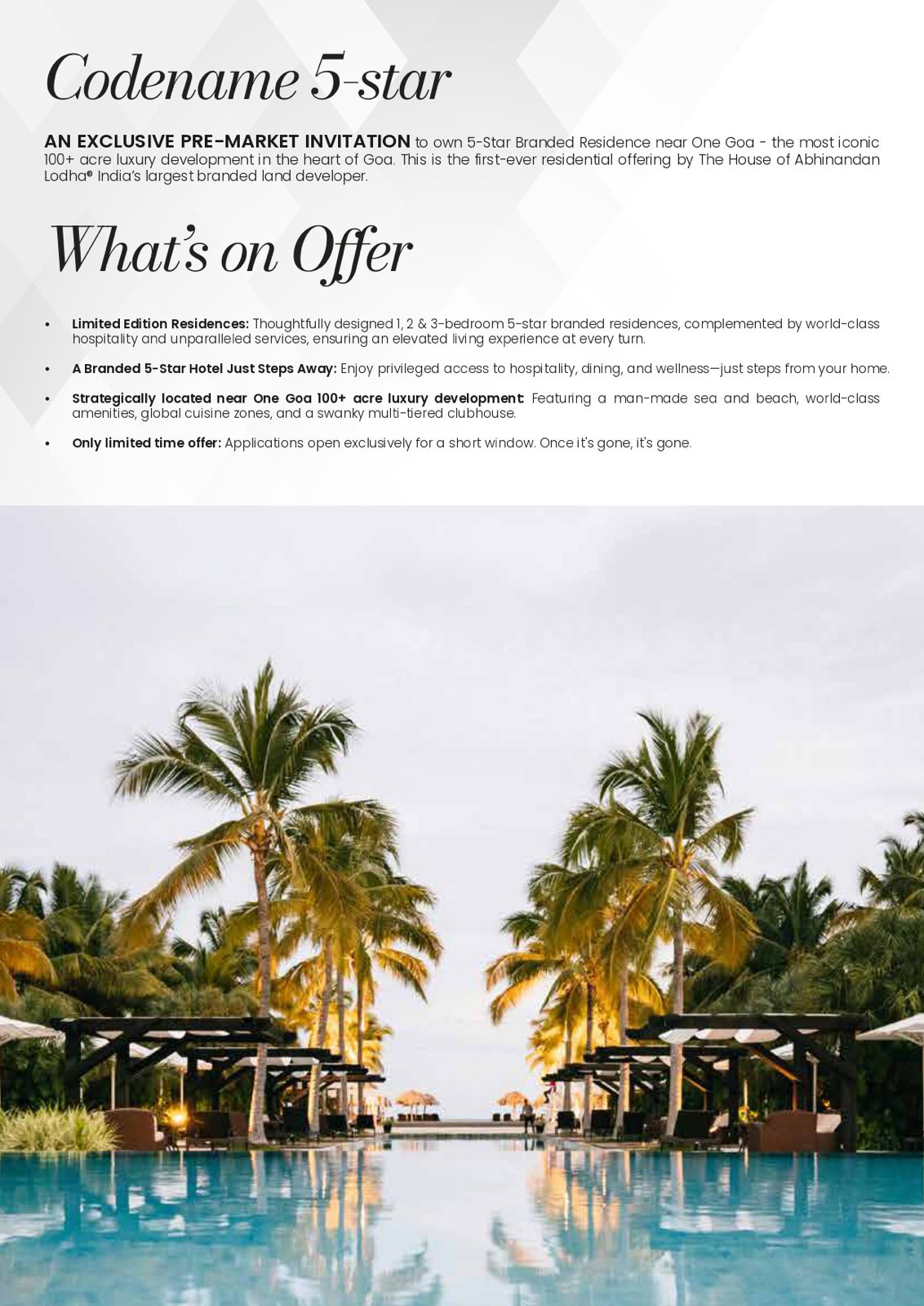 Explore Codename 5-Star Residences by The House of Abhinandan Lodha Near One Goa Update