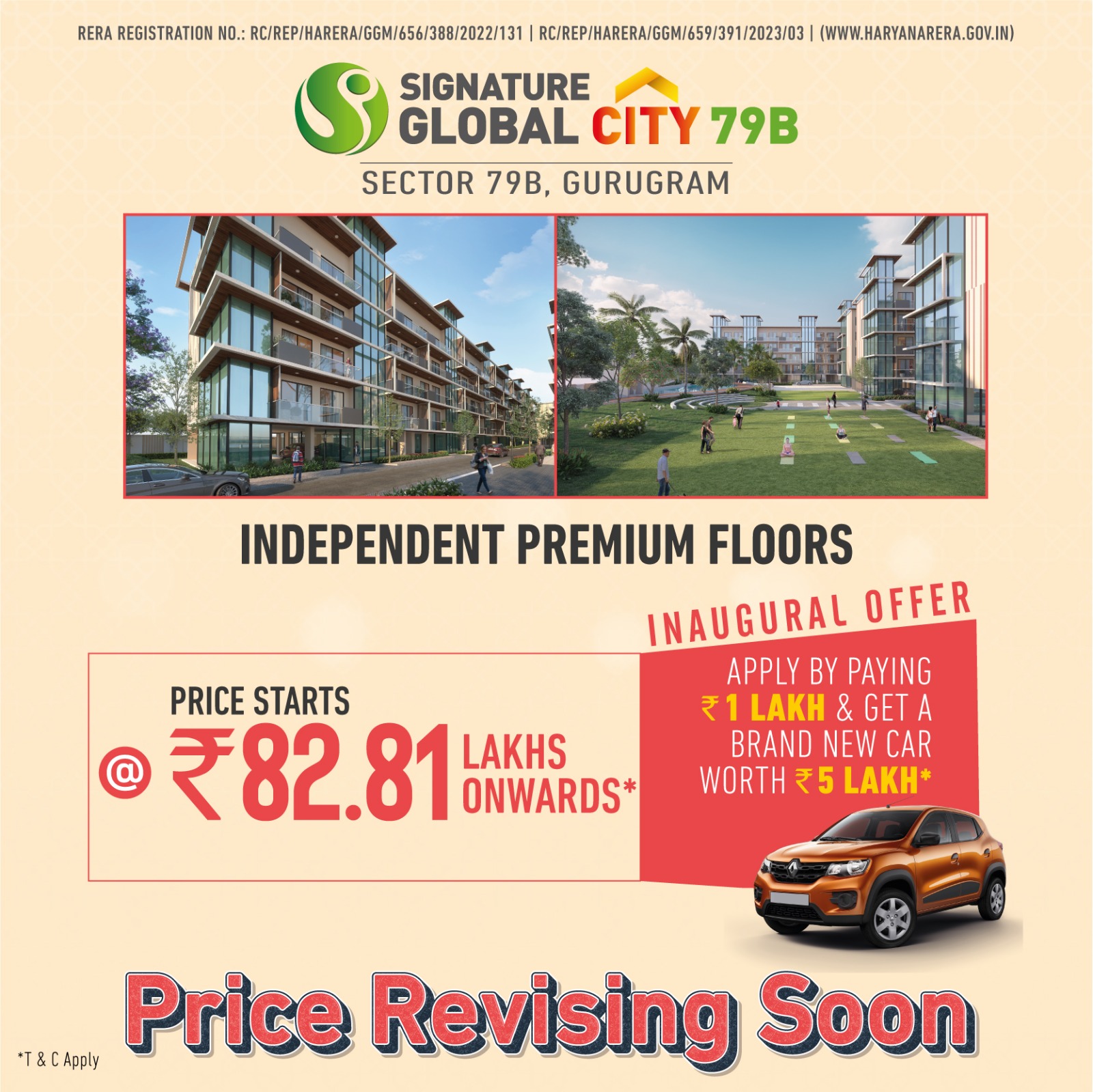 Avail Inaugural offer on booking of independent premium floor at Signature Global City 79B, Sector 79B, Gurgaon Update