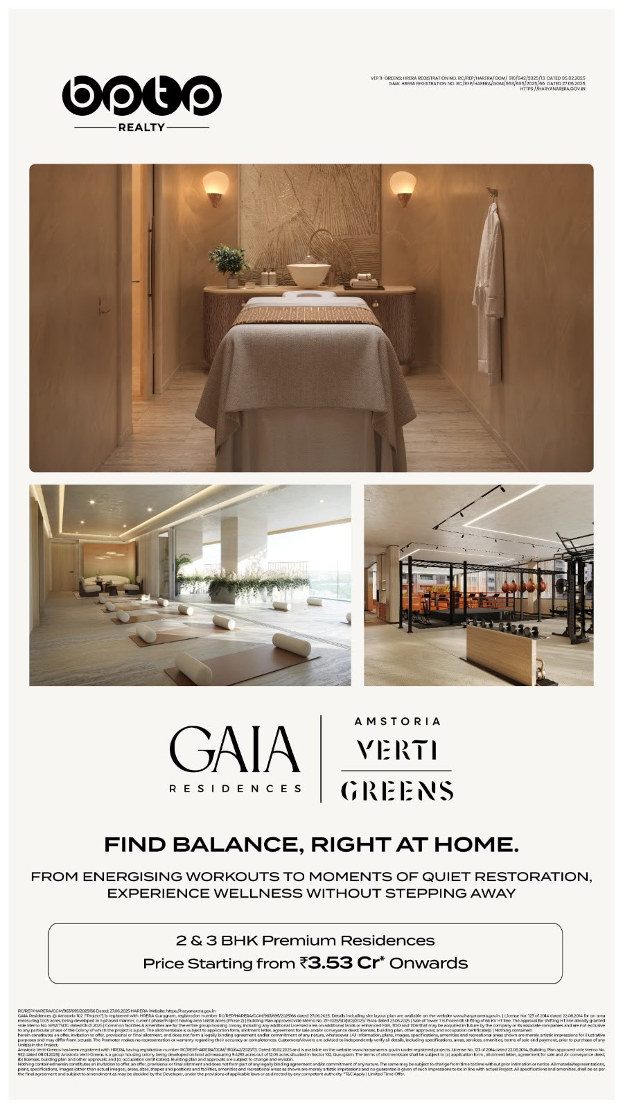 Explore Wellness at Gaia Residences || Discover Luxurious Living at ₹3.53 Cr Onwards || Premium 2 & 3 BHK Homes by BPTP Realty Update