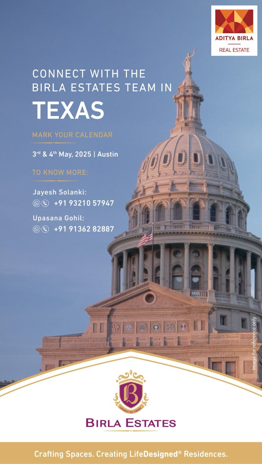 Meet Birla Estates in Texas, 3rd & 4th May 2025, Austin Update