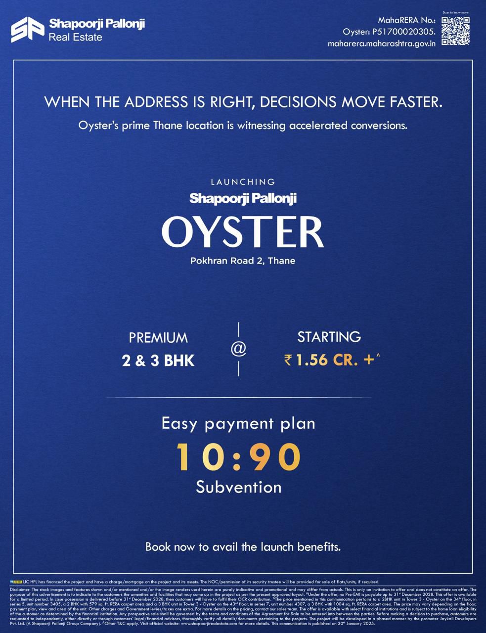 Launch of Shapoorji Pallonji Oyster in Thane, 2 & 3 BHK, Starting ₹1.56 Cr Update