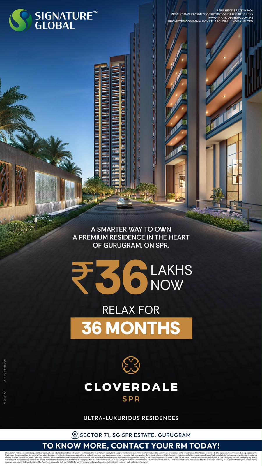 Exclusive Offer at Cloverdale SPR || Own Your Dream Home in Gurugram || Pay ₹36 Lakhs Now, Relax for 36 Months Update