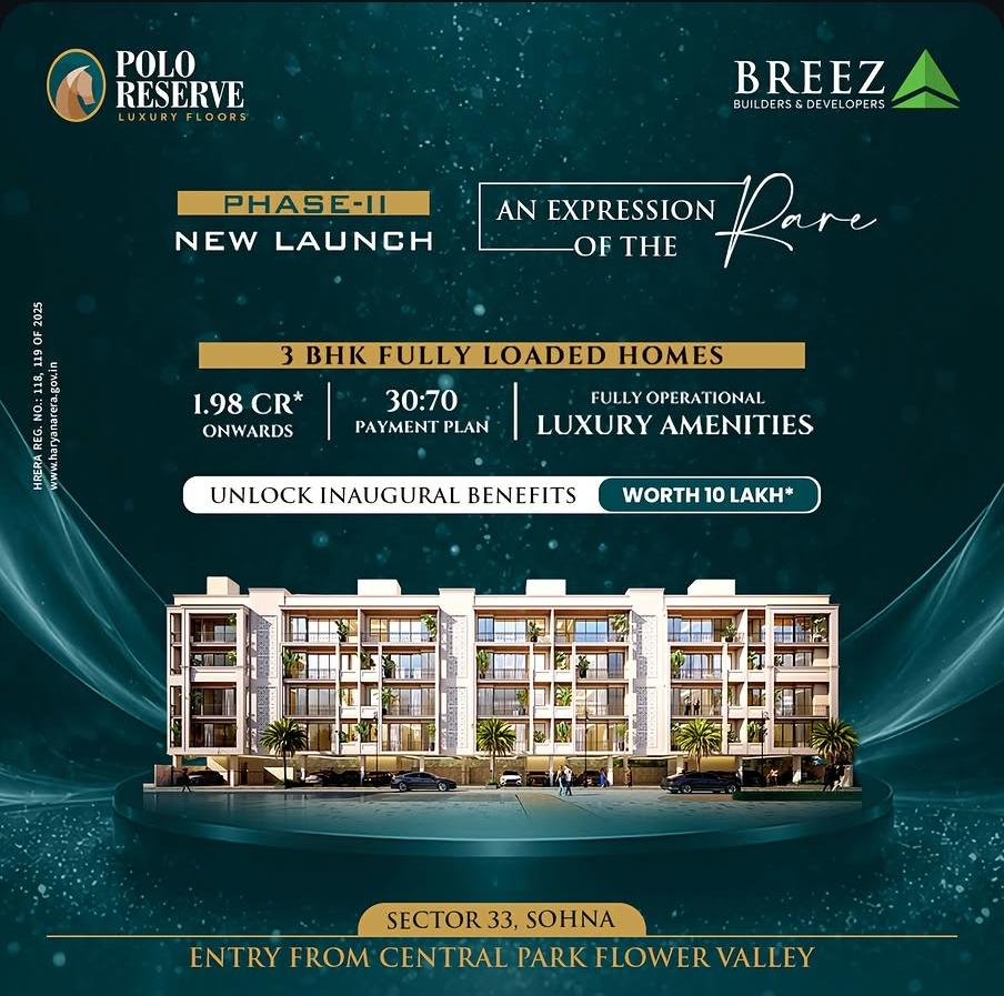New Launch: Phase-II at Polo Reserve, Sohna || Explore Fully Loaded 3 BHK Homes || Unlock Inaugural Benefits Worth 10 Lakh Update
