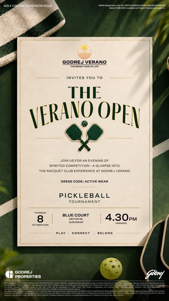 Join The Verano Open Pickleball Tournament || Experience the Racquet Club at Godrej Verano || Play, Connect, Belong at Blue Court photo 1