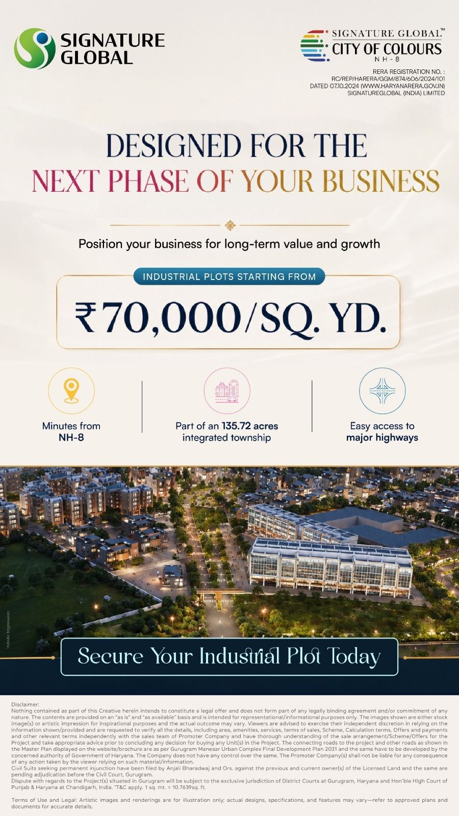 Secure Your Industrial Plot Today || Invest in Your Business Growth with Signature Global || Industrial Plots Starting at ₹70,000/Sq. Yd. Update