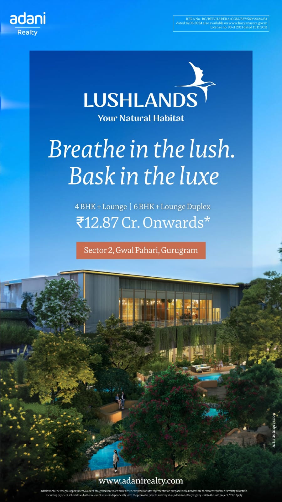 Discover Luxurious Living at Lushlands by Adani Realty in Gurugram - Starting at ₹12.87 Cr Update