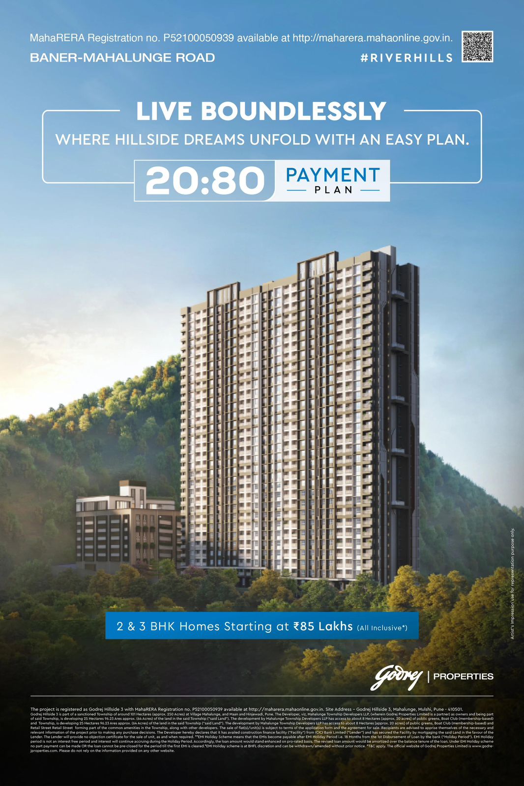 2 & 3 BHK Homes Starting at ₹85 Lakhs at Godrej Riverhills on Baner-Mahalunge Road Update