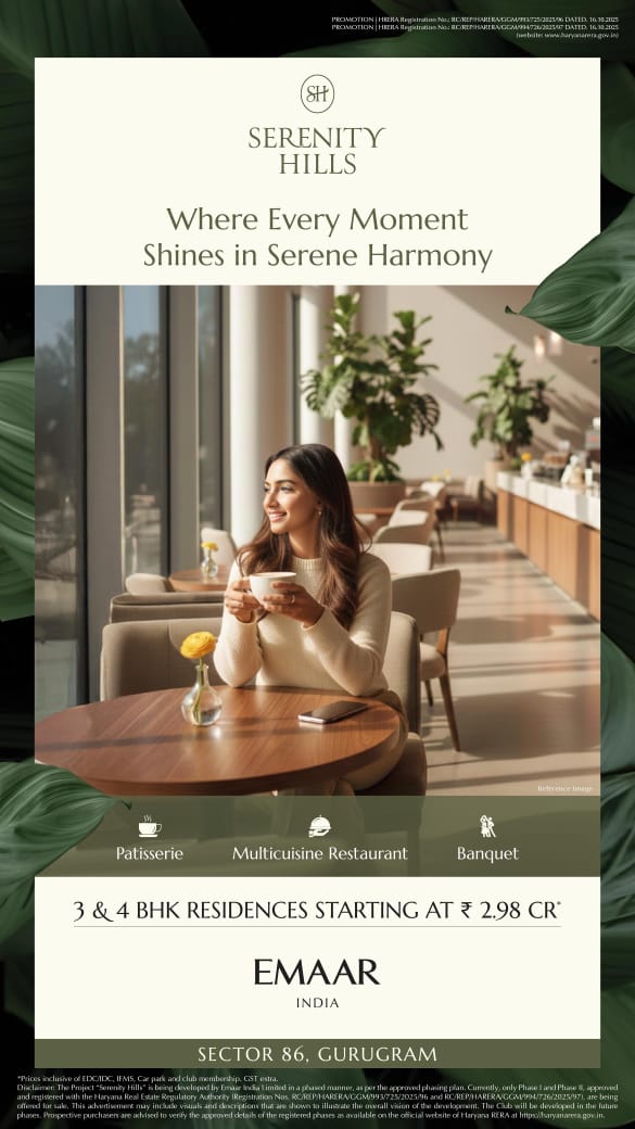 Discover Luxury Living at Emaar Serenity Hills, Sector 86, Gurugram - Residences Starting at ₹2.98 Cr. Update
