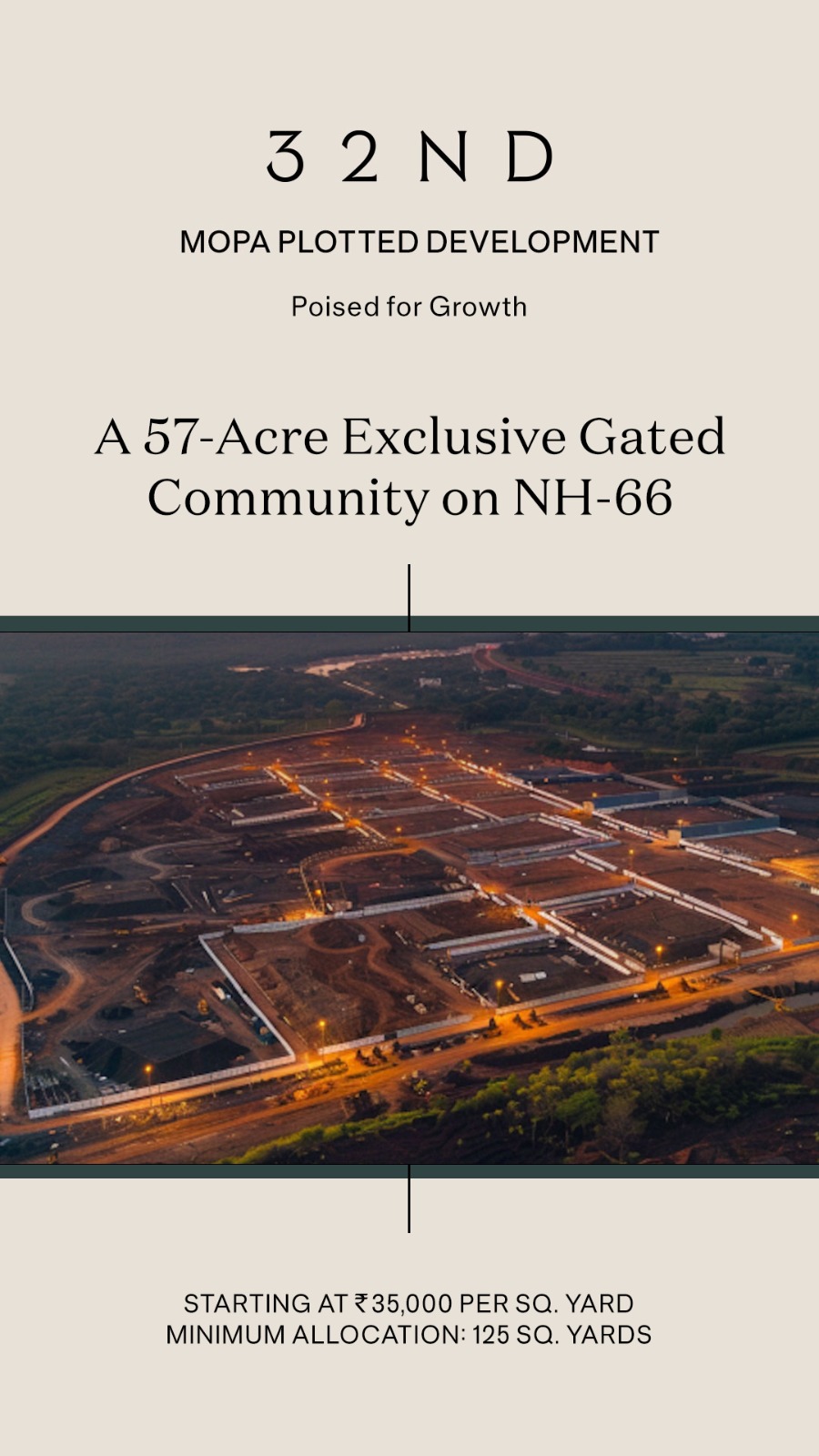 Discover 32nd Mopa Plotted Development on NH-66, Starting ₹35,000 per Sq. Yard Update