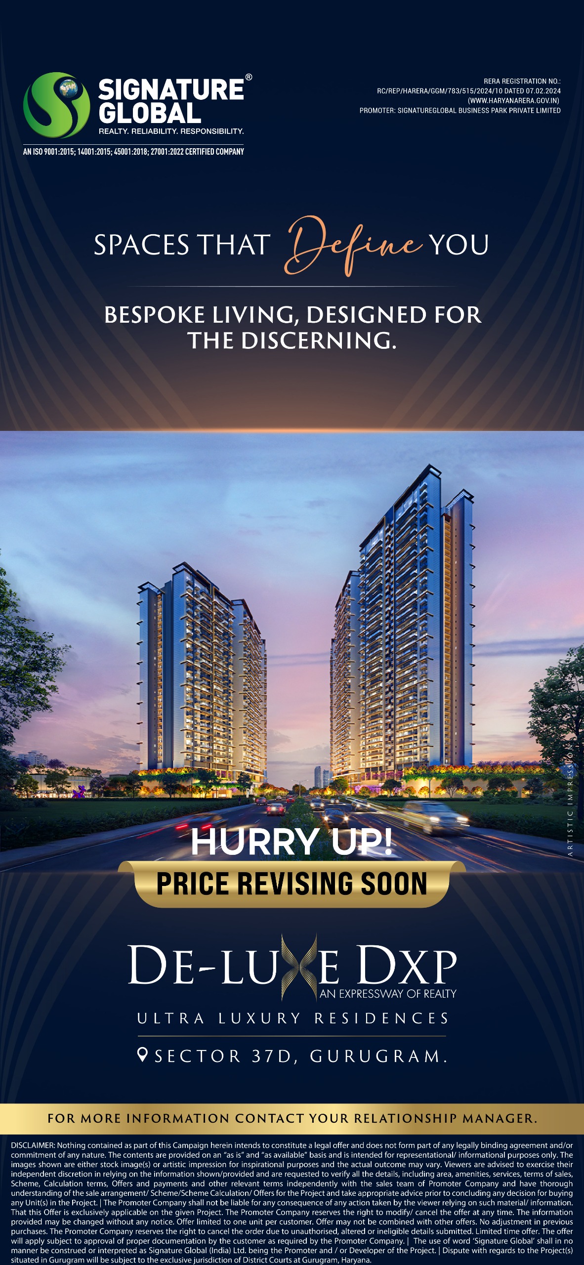 Signature Global Presents De-Luxe DXP, Sector 37D, Gurugram - Ultra Luxury Residences Update