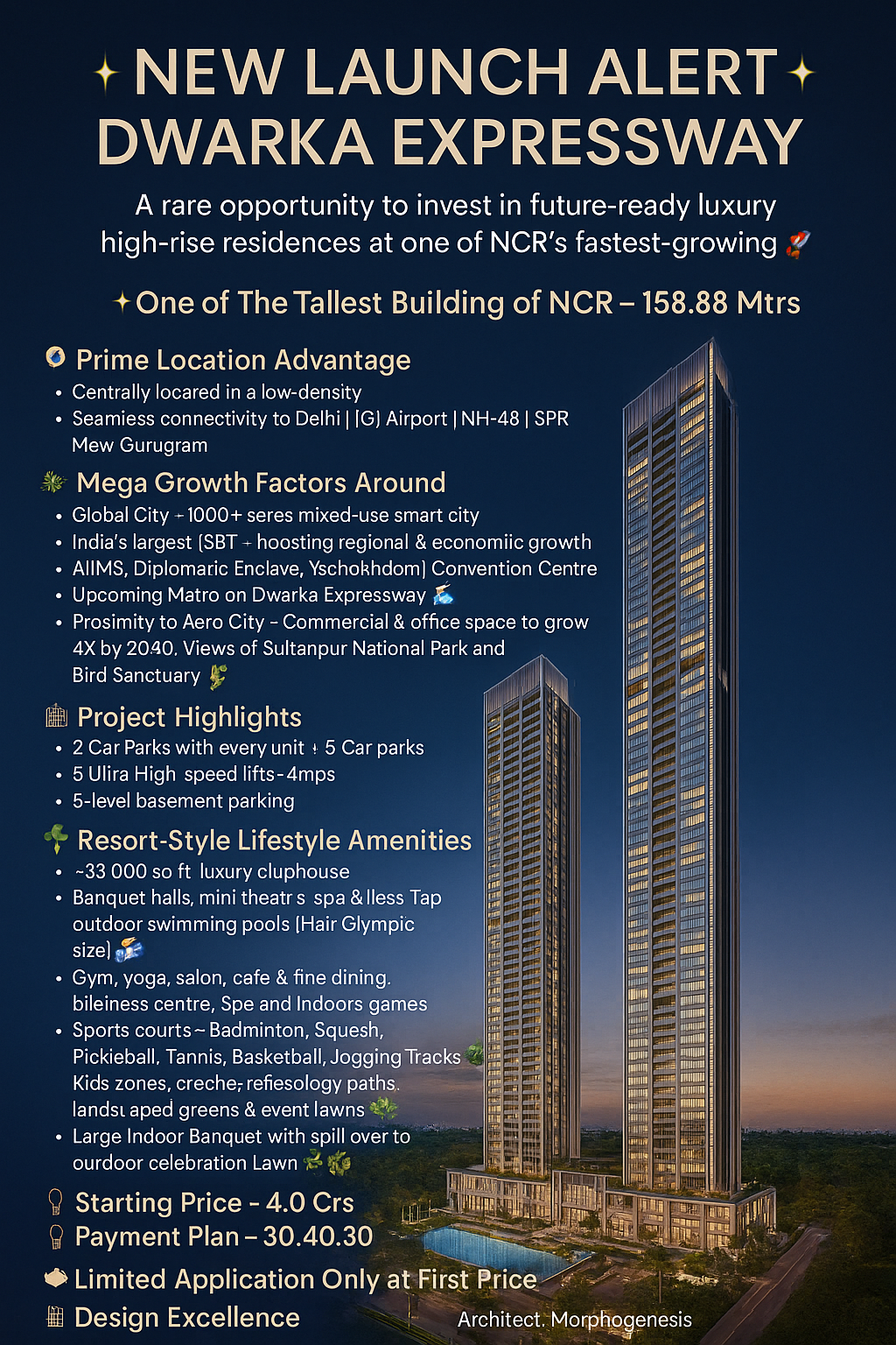Luxury High-Rise Residences on Dwarka Expressway - Starting at 4.0 Crs Update
